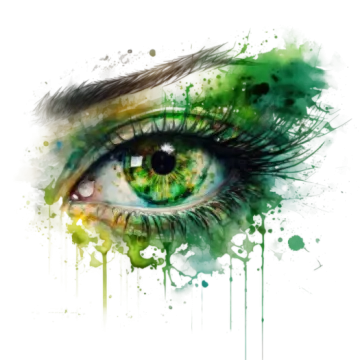 a watercolor painting of an eye