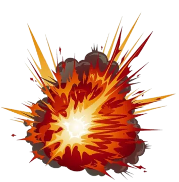 an explosion of red and orange paint on white background