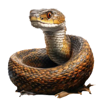 a brown snake with its mouth open