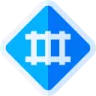 a blue and white logo with the letter h on it