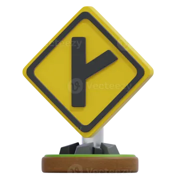 a yellow sign with an arrow on it