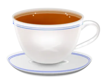 a cup of tea on a saucer