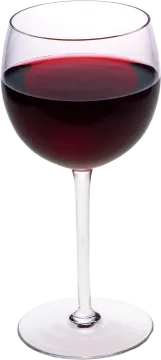 a glass of red wine on a white background