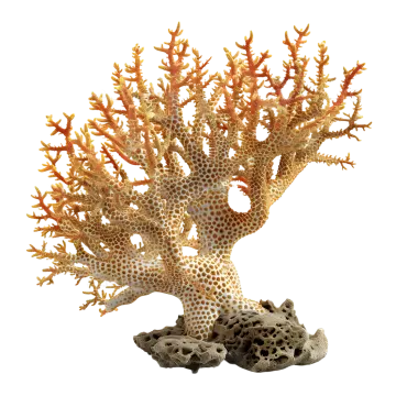 an orange and white coral on a white background