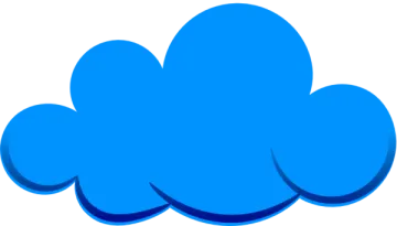a blue cloud on a white background