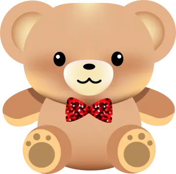 a teddy bear with a red bow tie