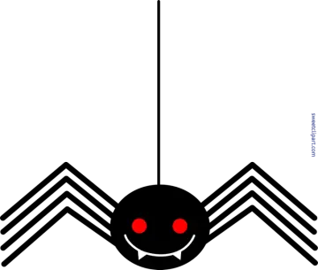 a black and white spider with red eyes
