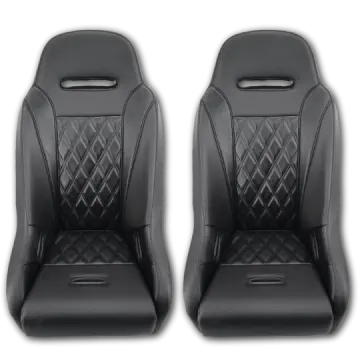 a pair of black leather car seat covers