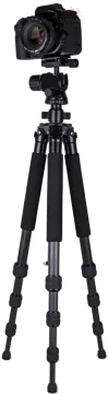 a tripod with a camera on top of it