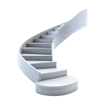a spiral staircase on a white background