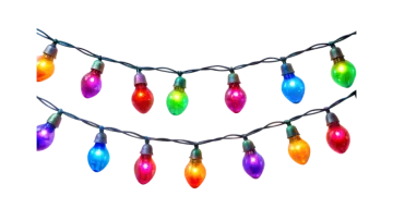 christmas lights on a white background