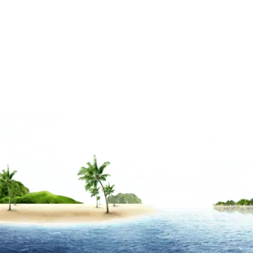 an island in the middle of a body of water