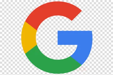 the google logo is shown on a transparent background