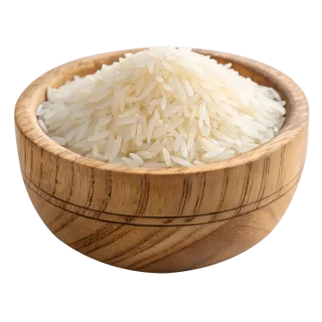 white rice in a wooden bowl