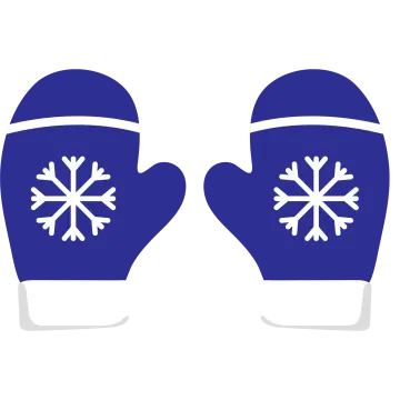a pair of gloves with snow on them