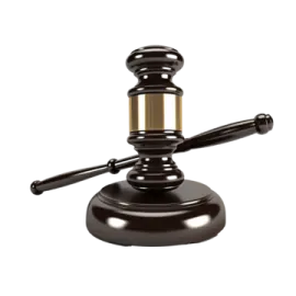 a judge's gave on a white background