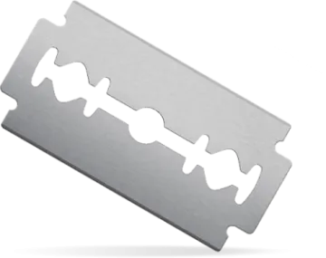 a knife blade on a white background