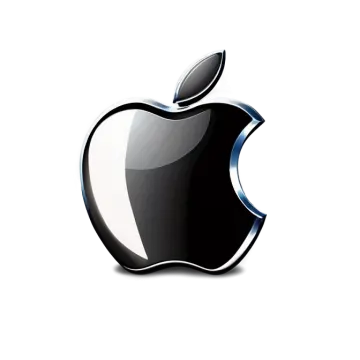 an apple logo on a white background