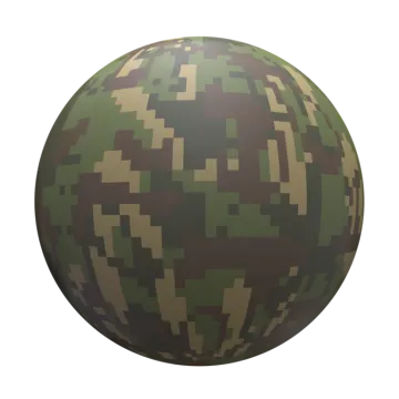 a green and brown ball on a white background