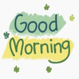 the words good morning on a white background