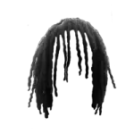 a black and white photo of a person with dread hair