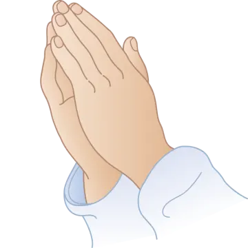 a person praying with their hands together
