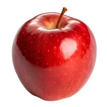 a red apple on a white background