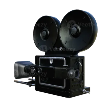 an old movie camera on a white background