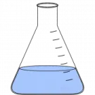 a beakle filled with blue liquid