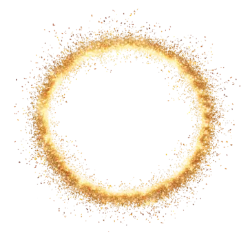 a circle made out of gold glitters