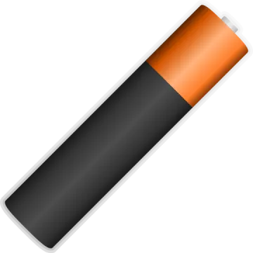 an orange and black battery