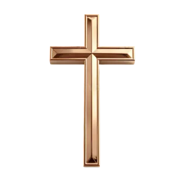 a gold cross on a white background
