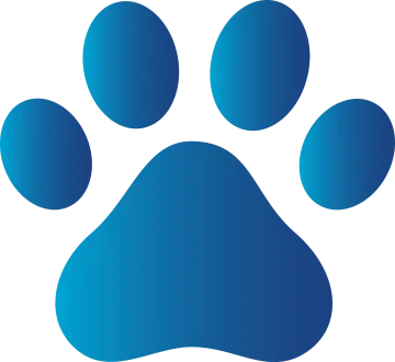 an image of a blue dog paw