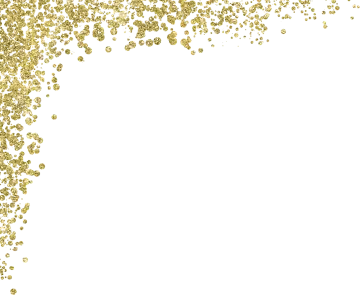 a white background with gold cons
