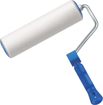 a paint roller on a white background