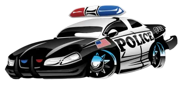 a police car with the american flag on top