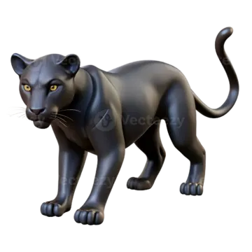 a black panther on a white background