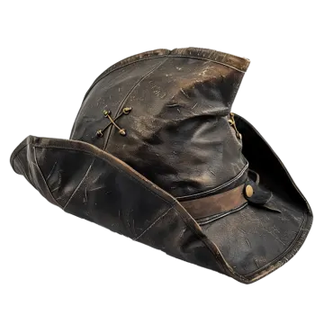 an old leather hat on a white background