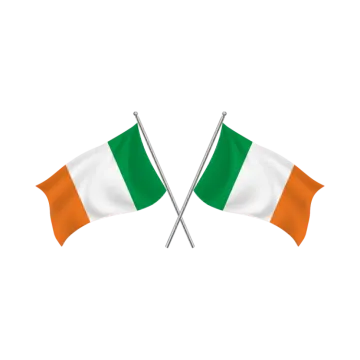 two irish and irish flags on white background