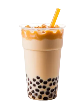 a cup of coffee with a straw sticking out of it