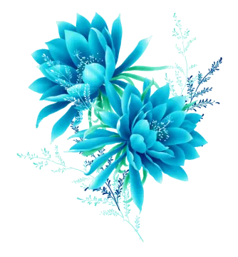 a bunch of blue flowers on a white background