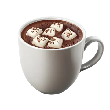 a cup filled with hot chocolate and marsh