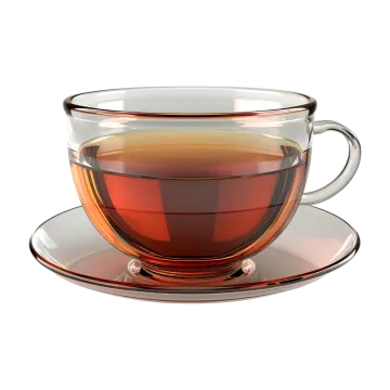 a cup of tea on a saucer