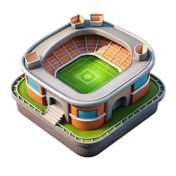 an illustration of a stadium with a soccer field