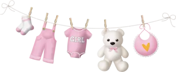 a teddy bear hanging on a clothes line
