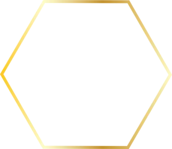 a gold hexagon on a white background