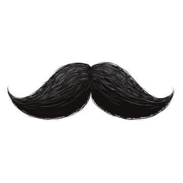a black mustache on a white background