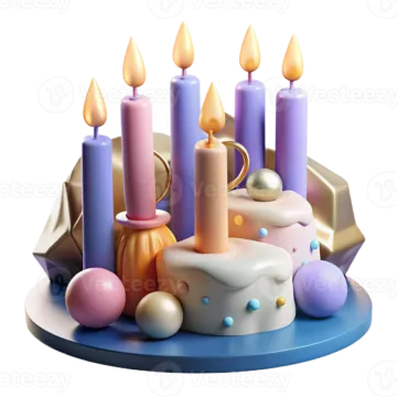 an image of a birthday cake with candles
