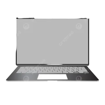 a laptop with blank screen on white background