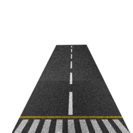 an empty road with a yellow line on it